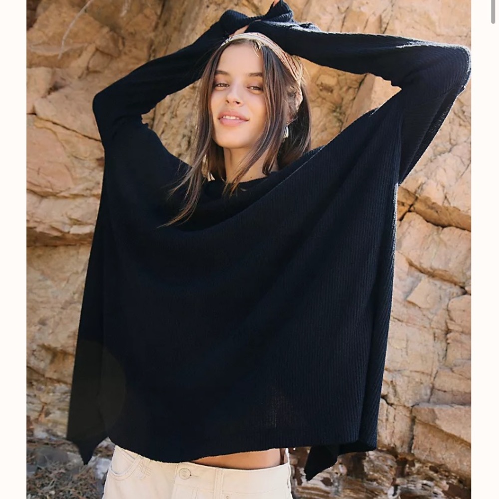 Free People Rosa turtleneck, black, size M NWT
